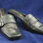 EASY SPIRIT WOMENS BLACK LEATHER MULES PUMPS 9 M MINT