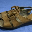 CLARKS SPRINGERS LT BROWN LEATHER SANDALS 7 M EXCL