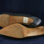 PHYLLIS POLAND ITALY NAVY FABRIC MID HEEL MULES 8 AA