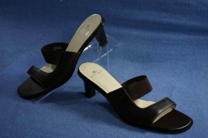 ANNE KLEIN BROWN LEATHER SLIDE SANDAL SHOES PUMPS 7 M