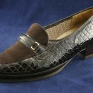 SALAMANDER WOMENS BROWN CROCO LEATHER LOAFERS 3.5/6 M