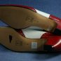 VINTAGE 80'S VAN ELI RED & WHITE LEATHER PUMPS 8 N NEW