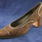 FERRAGAMO WOMENS BRN SUEDE LEATHER PUMPS 7 AA EUC