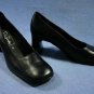 BETTY BARCLAY WOMENS BLACK LEATHER PUMPS 5/8 M NEW
