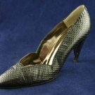 VTG 80'S ROBERTO VIANNI BLACK SNAKESKIN PUMPS 7 AA EUC