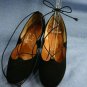 VINTAGE EVINS MAGNIN BLACK SUEDE MID HEEL PUMPS 5.5 AAA