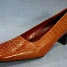 NATURALIZER WOMENS BROWN CROCO LEATHER PUMPS 8.5 N NEW