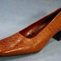NATURALIZER WOMENS BROWN CROCO LEATHER PUMPS 8.5 N NEW