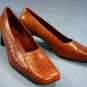 NATURALIZER WOMENS BROWN CROCO LEATHER PUMPS 8.5 N NEW
