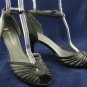 ETIENNE AIGNER BLK BRAIDED LEATHER ANKLE STRAP PUMP 10