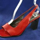 NINE WEST ODERA RED LEATHER OPEN TOE SLINGBACKS 7 M NEW