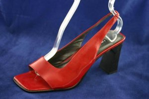 NINE WEST ODERA RED LEATHER OPEN TOE SLINGBACKS 7 M NEW