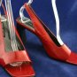 NINE WEST ODERA RED LEATHER OPEN TOE SLINGBACKS 7 M NEW