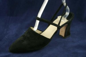 JOAN & DAVID BLK SUEDE ANKLE STRAP PUMPS 9 M MINT