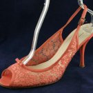 BANANA REPUBLIC WOMENS  PINK LACE SLINGBACK PUMPS 10 B