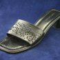 ANN TAYLOR WOMENS BLACK LEATHER SLIDE SANDALS 9 M EUC