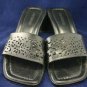 ANN TAYLOR WOMENS BLACK LEATHER SLIDE SANDALS 9 M EUC