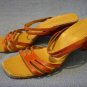 BANANA REPUBLIC ORANGE LEATHER WEDGE SLIDES SANDALS 8.5