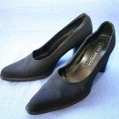 VIA SPIGA ITALY BLACK SATIN EVENING HIGH HEEL PUMPS 9 M