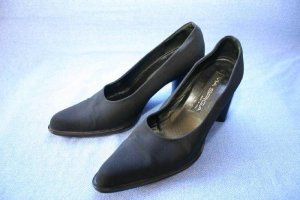 VIA SPIGA ITALY BLACK SATIN EVENING HIGH HEEL PUMPS 9 M