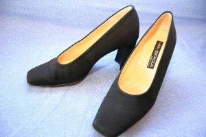 VIA SPIGA WOMENS BLACK GROS-GRAIN HIGH HEEL PUMPS 8 M