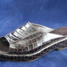 COLE HAAN WOMENS BRN CROCO LEATHER SLIDE SANDALS 7 B