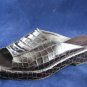 COLE HAAN WOMENS BRN CROCO LEATHER SLIDE SANDALS 7 B