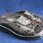 COLE HAAN WOMENS BRN CROCO LEATHER SLIDE SANDALS 7 B