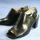 Enzo Angiolini Black Open Toe Slingback Pumps 8 N MINT