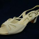VINTAGE 60'S AMANO WHITE LEATHER SLINGBACKS 9 N NEW