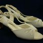 VINTAGE 60'S AMANO WHITE LEATHER SLINGBACKS 9 N NEW