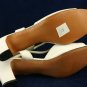 VINTAGE 60'S AMANO WHITE LEATHER SLINGBACKS 9 N NEW