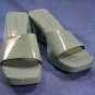 VIA SPIGA GREEN LEATHER WEDGE SLIDE SANDAL 8.5 M