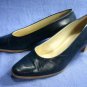 VIA MODA ITALY NAVY ALL LEATHER MID-HEEL PUMPS 10 M