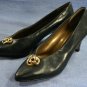 VAN ELI ITALY WOMENS NAVY LEATHER PUMPS HEELS 7 M EUC