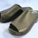 Anna WOMENS Clogs Black leather slide Sandals 9 M