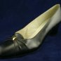 VINTAGE 60'S EVINS BLACK LEATHER PUMPS SHOES 10 B NEW