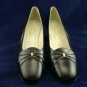 VINTAGE 60'S EVINS BLACK LEATHER PUMPS SHOES 10 B NEW