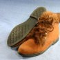 CLAUDINE SALAMANDER BROWN FUR CUFF ANKLE BOOTS 6 M MINT