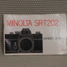 MINOLTA SRT SR-T 202 INSTUCTION BOOK OWNERS MANUAL B314
