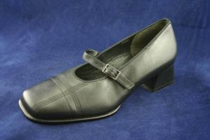 THERESIA M BLACK LEATHER MARY JANE SHOES 3/6 $180 NEW