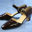 SILVIA FIORENTINA BRN LEATHER ANKLE STRAP PUMP 5.5 $495