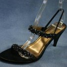 BISOU BISOU BLACK BEADED STRAPPY SANDALS 6.5 M NEW
