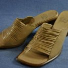 JOAN & DAVID CIRCA TAN LEATHER SLIDE SANDALS 6.5 M