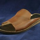 RALPH LAUREN WOMENS BRN LEATHER SLIDE SANDALS 6 B EUC