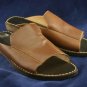 RALPH LAUREN WOMENS BRN LEATHER SLIDE SANDALS 6 B EUC