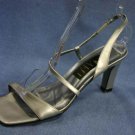 AMALFI SILVER LEATHER & CLEAR STRAPPY SANDALS 8.5 B