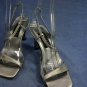 AMALFI SILVER LEATHER & CLEAR STRAPPY SANDALS 8.5 B