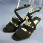 KENNETH COLE BLACK SATIN EVENING SANDALS SHOES 6 B