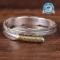 Tang Grass Pattern Feather Bracelet, Men's Trendy, Ancient Silver, Personalized,